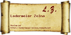 Ledermeier Zolna névjegykártya